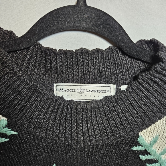 vintage floral high neck pullover knit tunic sweater grannycore 3D Embroidered - Picture 14 of 16